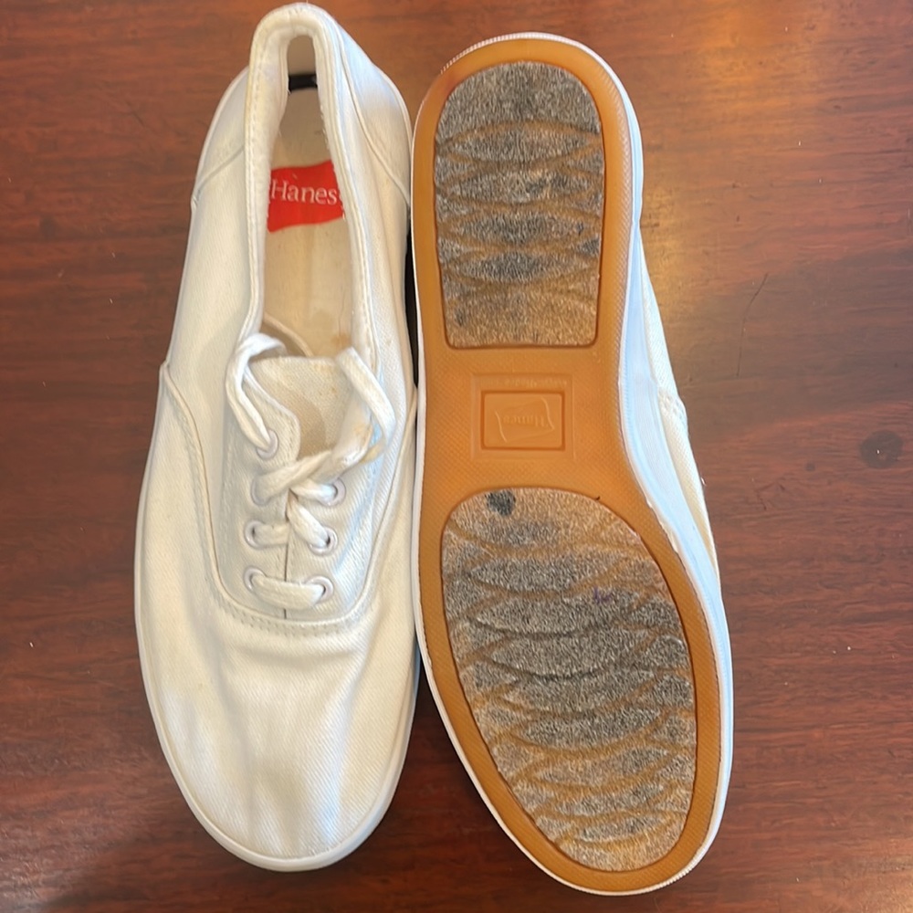 Hanes Karen canvas white sneaker tennis shoes women’s size 8 1/2 - Picture 3 of 6